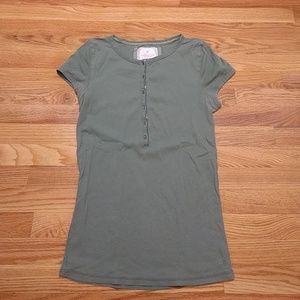 American Eagle Outfitters Button Down V-neck T